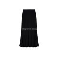 Women's Knitted Elastic Waist Texture Pleated Skirt